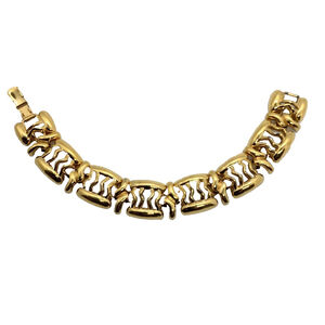 Vintage Monet Gold Tone Chunky Link Statement Bracelet